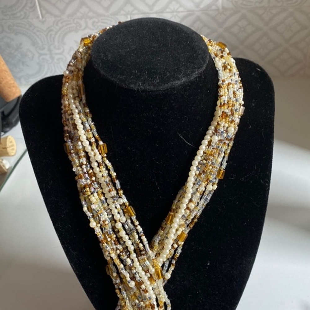 Amazing 20 strand beaded necklace, scarf, collar.  Choose your own adventure